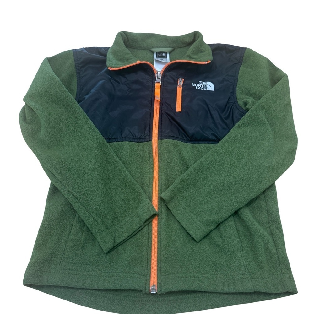 The North Face Kids Olive and Black Fleece Jacket